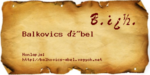 Balkovics Ábel névjegykártya